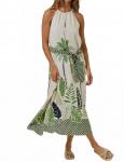 Женское макси-платье с пальмовым принтом Doe and Rae, Palm Print - фото