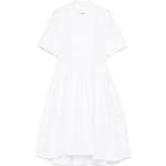 Платье миди с коротким рукавом JIL SANDER, белый - фото