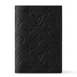 LOUIS VUITTON Паспортник Monogram Shadow Embossed Cow Leather мужской black - фото