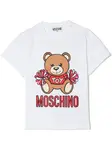 Футболка с логотипом Moschino Kids, белый - фото