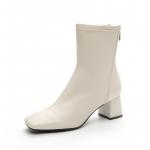 Женские полусапожки Чёрный/Бежевый CHOVO, Экрю - фото 5