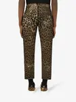 Укороченные брюки с леопардовым принтом DOLCE & GABBANA, коричневый - фото 4
