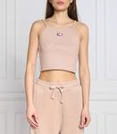 Топ Tommy Jeans cropped fit, кремовый - фото