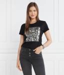 Футболка женская Liu Jo с блестящим принтом, черный - фото 3