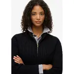 Свитер Superdry Brushed Cable half zip, черный - фото 4