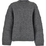 Свитер с узором "пузырьки" GANNI, серый - фото