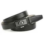 Кожаный ремень Anthoni Crown с узорчатой ​​застежкой, черный - фото