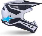 Шлем Alpinestars SM3 Heat, ECE06/DOT, Silver/Blue/Black Matte - фото