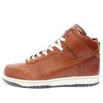 Кроссовки данки высокой премиум Nike, коричневый - фото