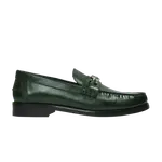 Кроссовки Versace Chain Leather Loafers Green, зеленый - фото