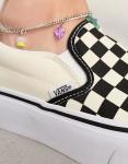 Черно-белые слипоны на платформе в шахматную клетку Vans Classic - фото 3