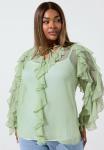 Блуза Yours Clothing Blouse, Light Green/Green - фото