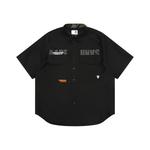 Рубашка с принтом логотипа A Bathing APE Aape, черный - фото