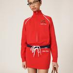 Флисовый нейлоновый кардиган Miu Miu, красный - фото 2