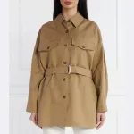 Куртка викария свободного кроя с добавлением белья Max Mara, бежевый - фото