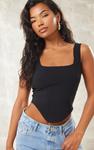 PrettyLittleThing Черный корсетный топ из эластичной ткани с квадратным вырезом - фото 4