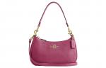 Кожаная сумка через плечо Teri от COACH женская малиновая - фото