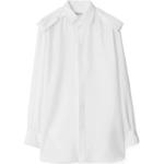 Шелковая рубашка с плечевой пуговицей Burberry, белый - фото 3