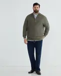 Джемпер с молнией для мужчин больших размеров Dustin, зеленый - фото 2