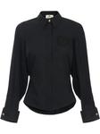 Elisabetta Franchi рубашка с вышивкой, черный - фото