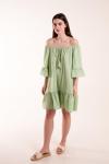 Платье-туника с открытыми плечами Blue Vanilla, зеленый - фото 3