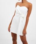 Платье Whisper без бретелей с бантом в летнем белом French Connection - фото 3