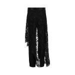 Брюки Alexander McQueen Lace Drape Cigarette Trousers 'Black' - фото 2