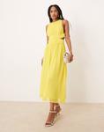 Платье мидакси Never Fully Dressed с вырезом желтого цвета - фото