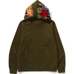 Бейп свитшот с капюшоном Swarovski Shark на молнии A BATHING APE, синий - фото 9