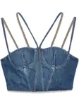 Джинсовый топ-бюстье Nensi Dojaka, синий - фото