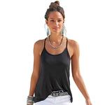 Женский топ с ремешками и открытой спиной Lascana, Black - фото