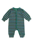 Полосатый ромпер в рубчик Tiny Cottons, зеленый - фото