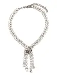 Ожерелье с бахромой, украшенное кристаллами Alessandra Rich, серебяный - фото