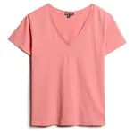 Футболка Superdry Studios Slub Embroidered short sleeve v neck, розовый - фото 2