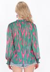 Блуза IZIA Button-down blouse, Green Multicolor/Green - фото 3