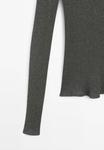 Топ Massimo Dutti V-NECK WITH LONG SLEEVES , Dark Grey - фото 7