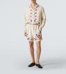 Шорты из льна с бисером Garden Party Bode, Ecru Multi - фото 2