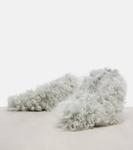 Музыкальные босоножки shearling Gucci, Alpy Gray - фото 5