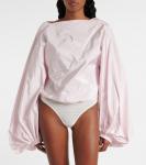 Боди из воздушного шелка Alaïa, Rose Pale - фото 3