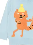 Свитер с вышитой белкой Stella McCartney Kids, синий - фото 3