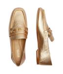 Мокасины женские Michael Kors кожаные с пряжкой, золотой - фото 4