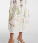 Льняное платье с запахом Erdem, Botanical Violet White - фото 5