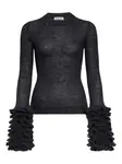 Свитер с оборками Alaïa, черный - фото