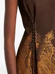 Платье мини со шнуровкой и принтом пейсли ETRO, коричневый - фото 4