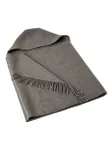 Пончо с капюшоном и бахромой Brunello Cucinelli, серый - фото 2