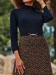 Платье с принтом Animal Print Sosandar, Black/Brown - фото 3