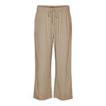 Брюки Vero Moda Line Cropped Linen Mix Mid Waist, зеленый - фото