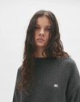Свитер в рубчик Pull&Bear серого меланжевого цвета - фото 4