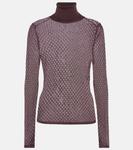 Кружевной топ Chloé, бордовый - фото