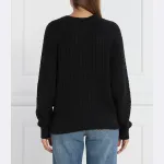 Мини-Свитер стандартного кроя с косами Tommy Hilfiger, черный - фото 3